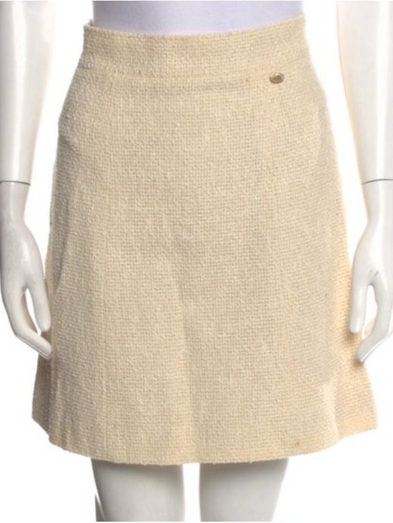CHANEL Dresses & Skirts - CHANEL Cream Textured Mini Skirt